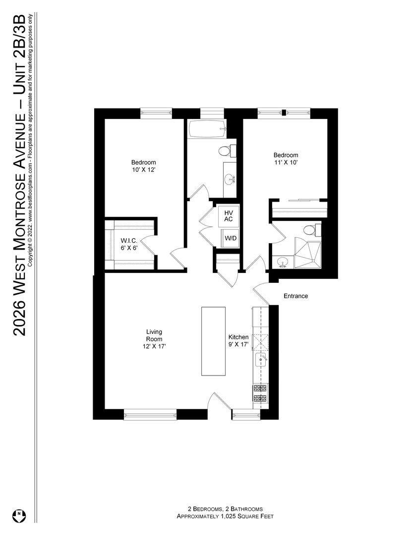 Apartment for rent at 2026 W Montrose Ave #2B, Chicago, IL 60618