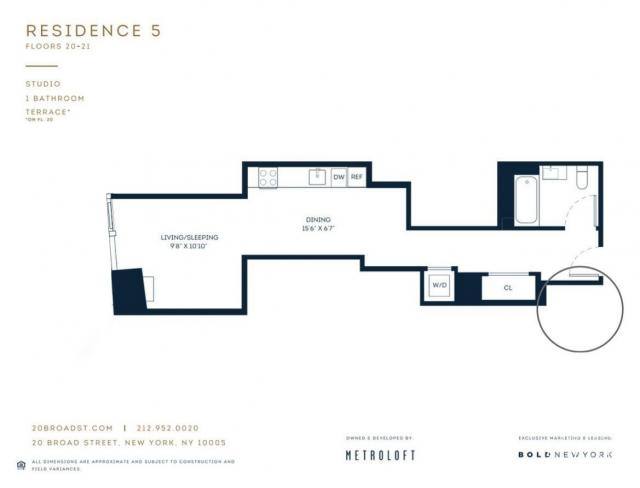 Apartment for rent at 20 Broad St #2105, New York, NY 10005