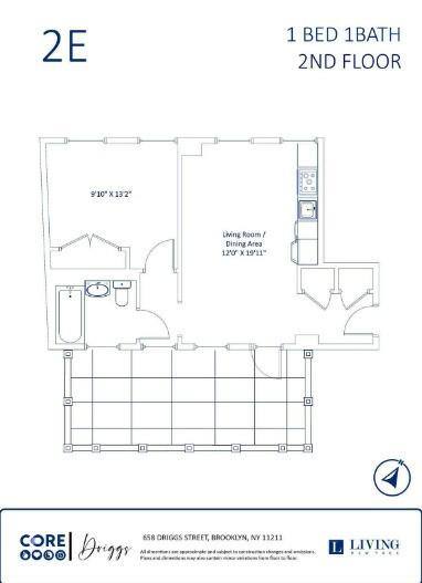 Apartment for rent at 658 Driggs Ave #2E, Brooklyn, NY 11211