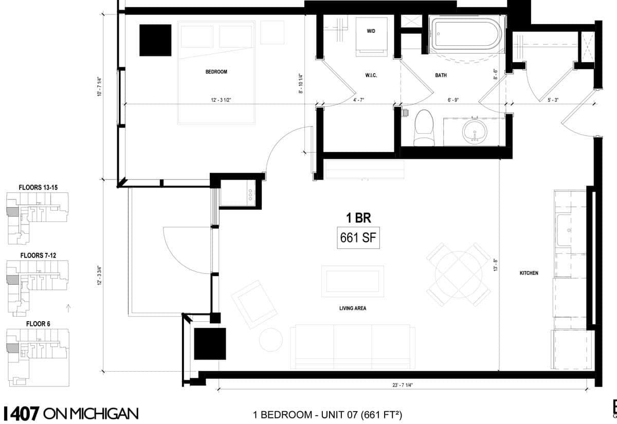 Apartment for rent at 1407 S Michigan Ave, Chicago, IL 60605