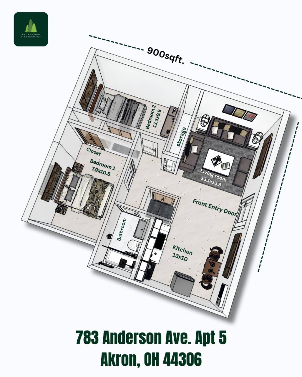 Apartment for rent at 783 Anderson Ave, Akron, OH 44306