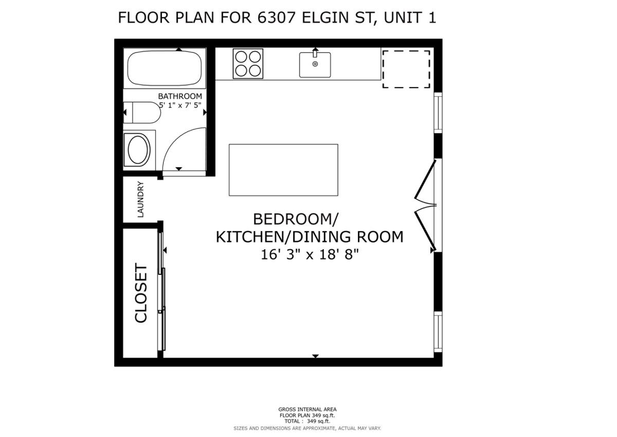 Apartment for rent at 6307 Elgin St #1, Los Angeles, CA 90042