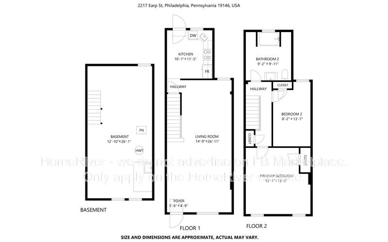 Townhouse for rent at 2217 Earp St, Philadelphia, PA 19146