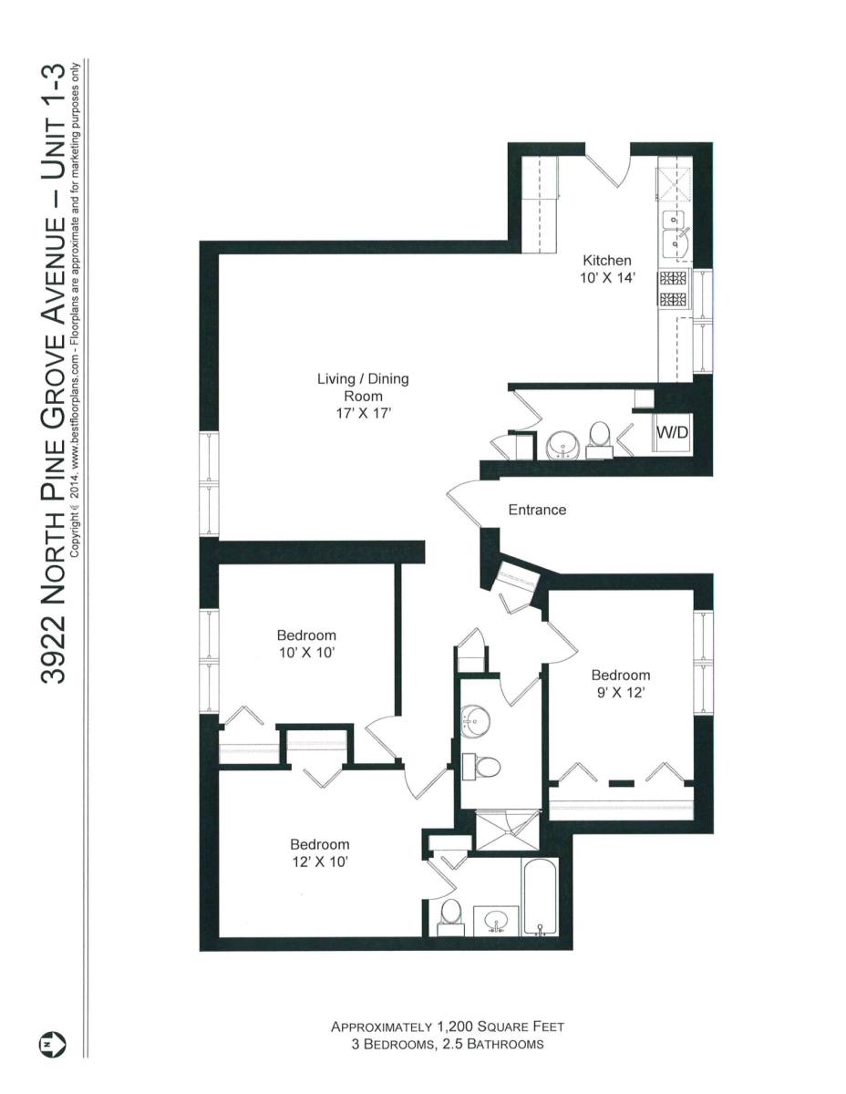 Apartment for rent at 3912 N Pine Grove Ave #3, Chicago, IL 60613
