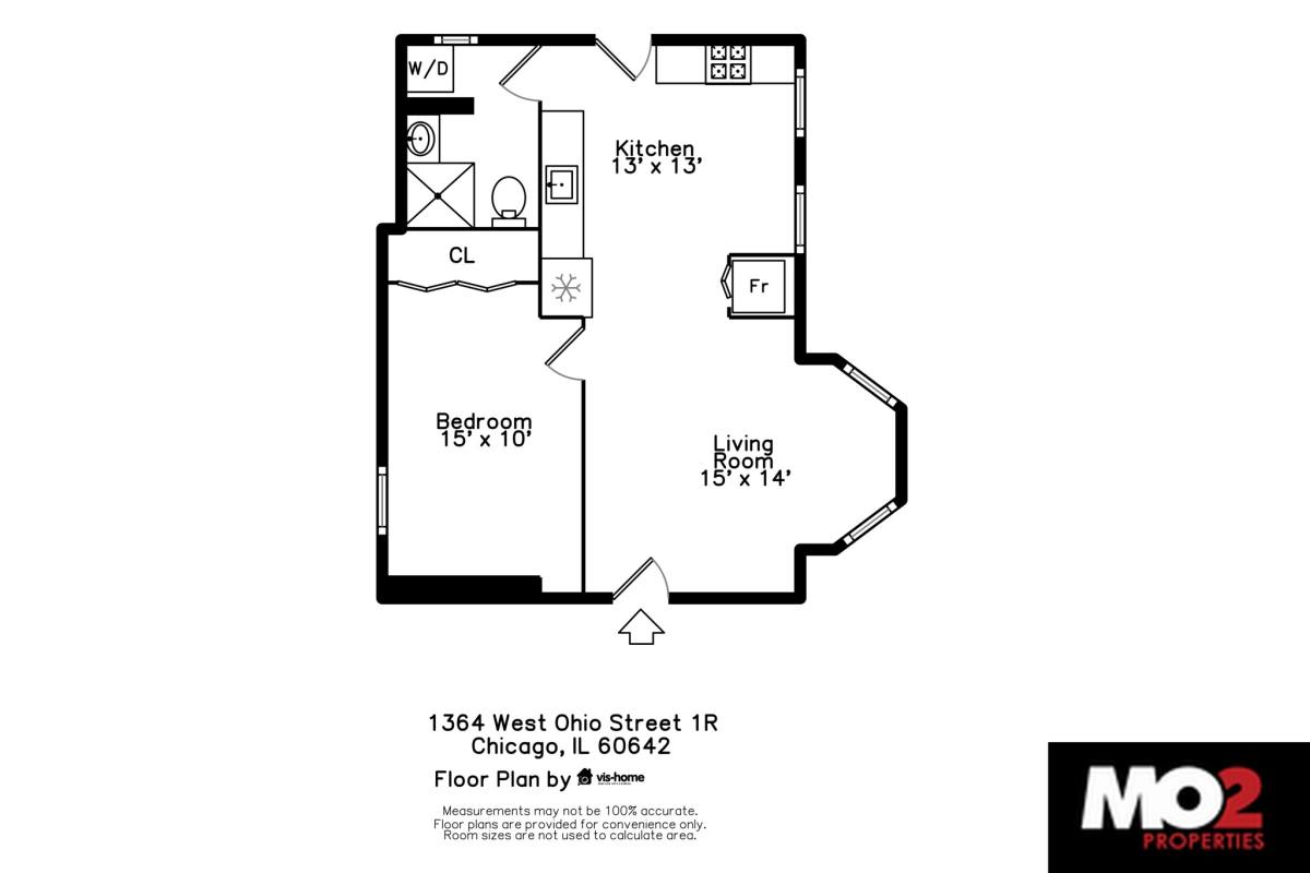 Apartment for rent at 1364 W Ohio #1R, Chicago, IL 60642