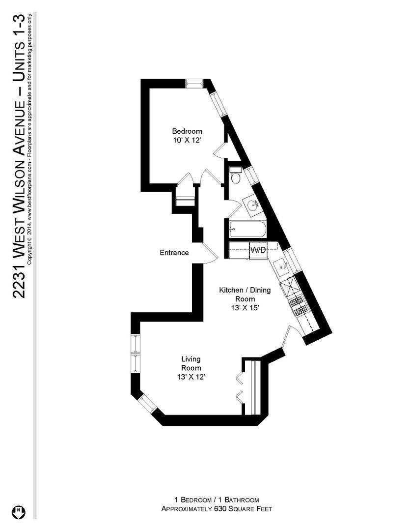 Apartment for rent at 2231 W Wilson Ave #2, Chicago, IL 60625