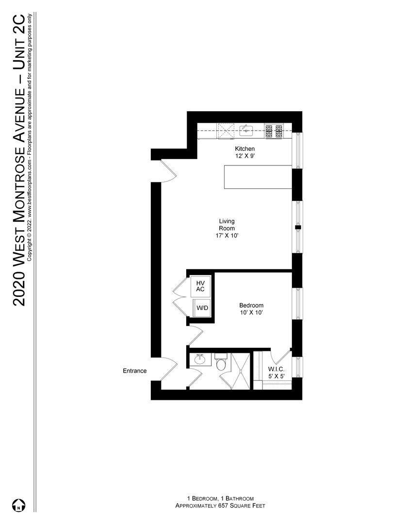 Apartment for rent at 2020 W Montrose Ave #2C, Chicago, IL 60618