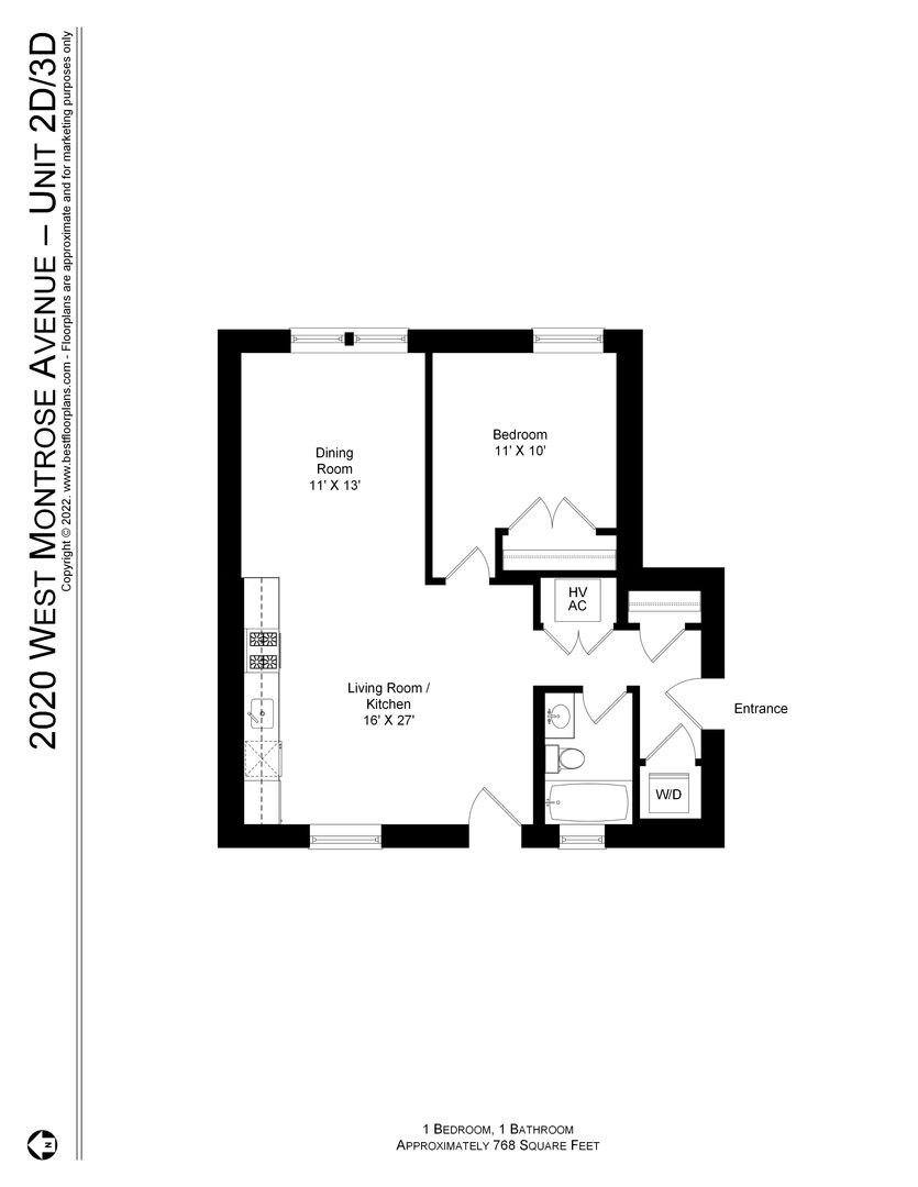 Apartment for rent at 2020 W Montrose Ave #3D, Chicago, IL 60618