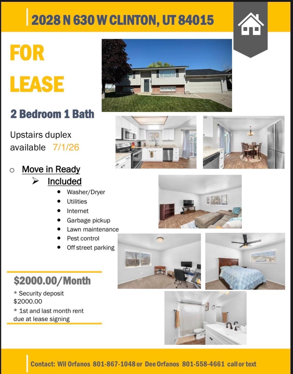 Apartment for rent at 2028 N 630 W #A, Clearfield, UT 84015