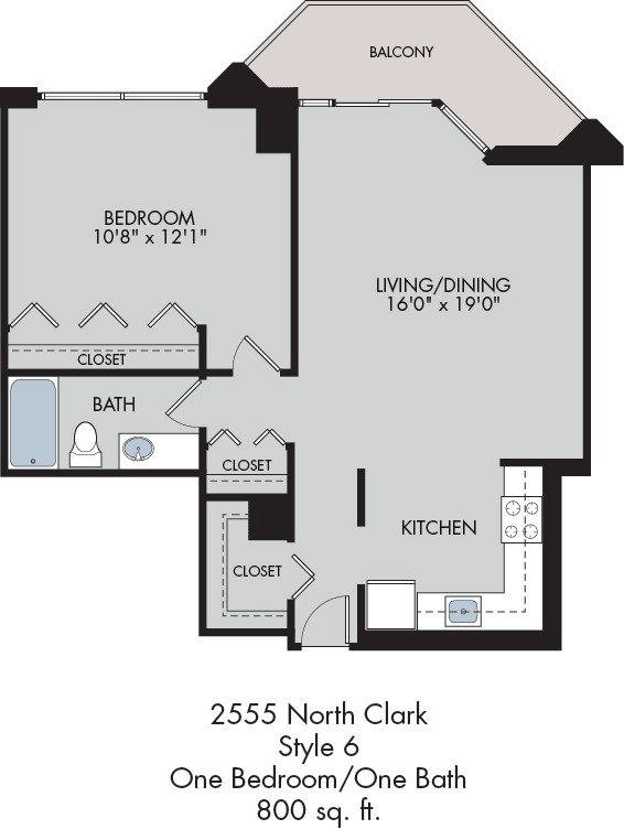 Apartment for rent at 2555 N Clark St #506, Chicago, IL 60614