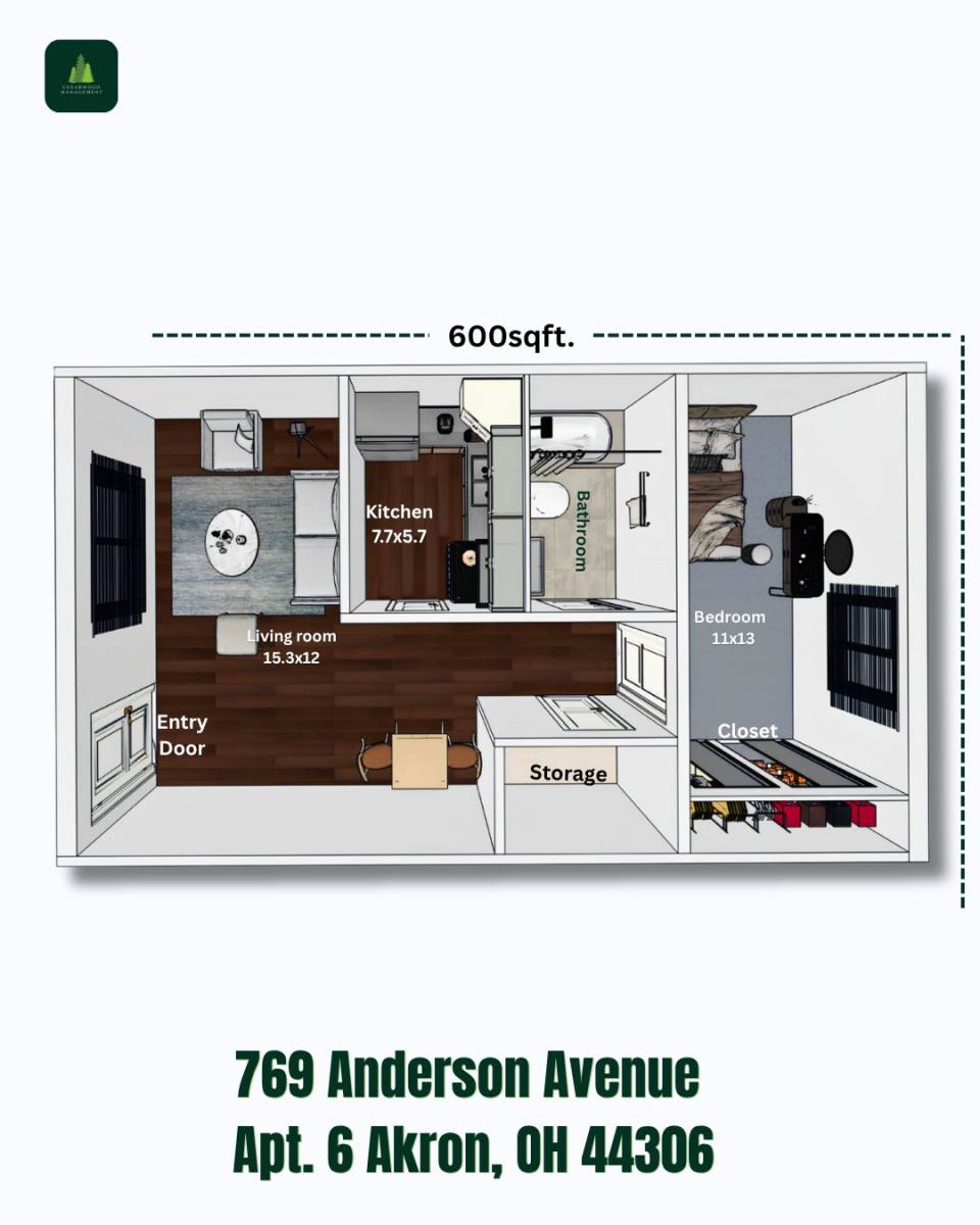 Apartment for rent at 769 Anderson Ave #6, Akron, OH 44306