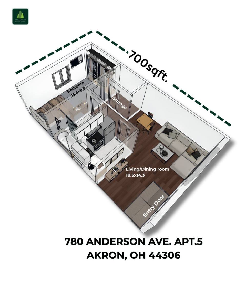 Apartment for rent at 780 Anderson Ave #5, Akron, OH 44306