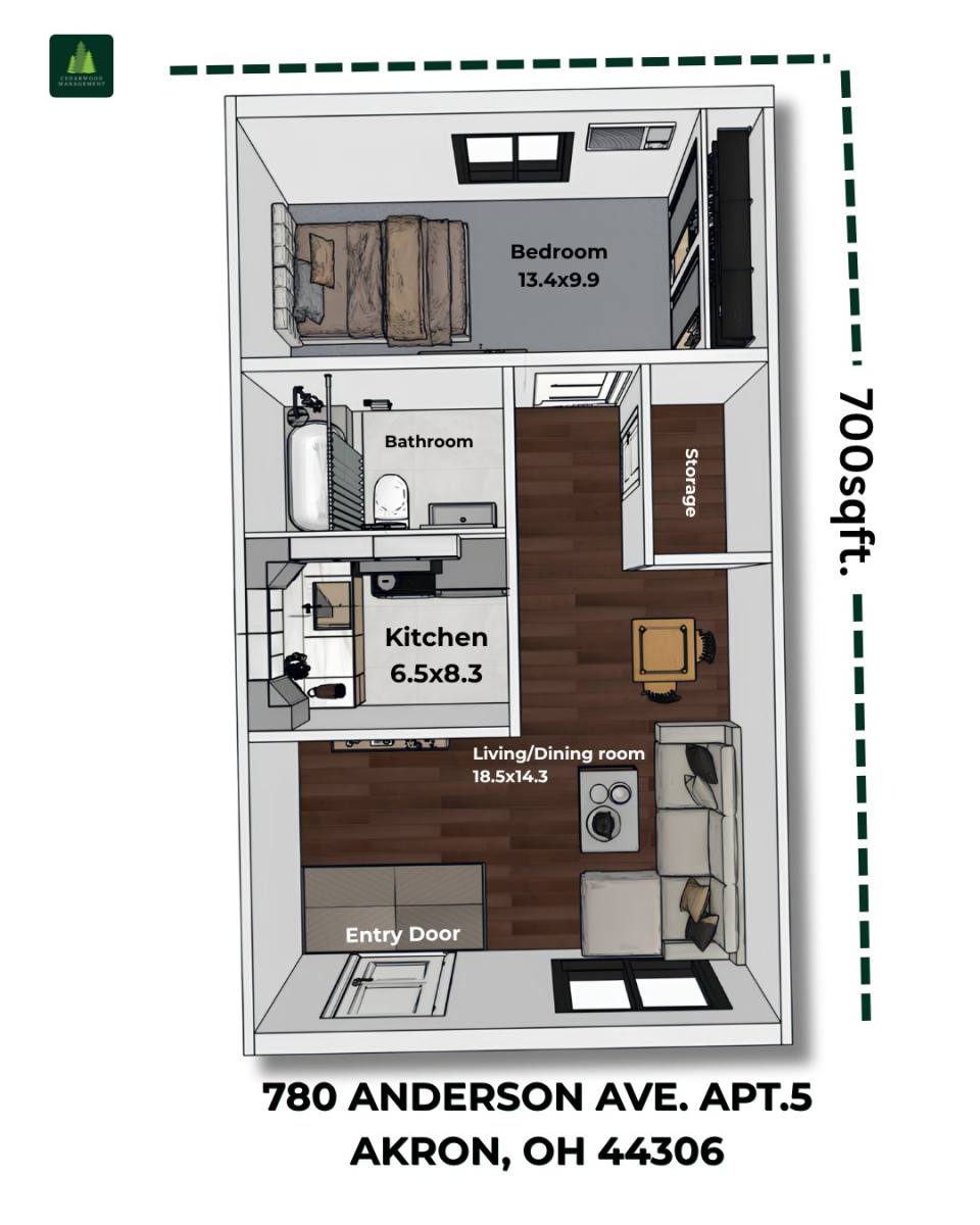 Apartment for rent at 780 Anderson Ave #5, Akron, OH 44306