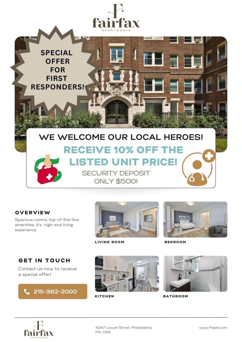 Apartment for rent at Fairfax, 4247 Locust St, Philadelphia, PA 19104