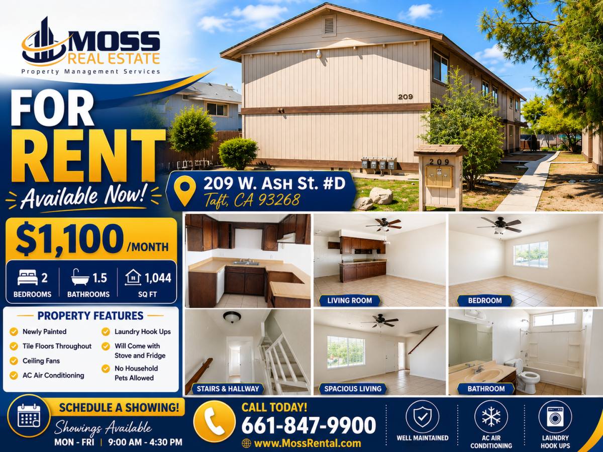 Apartment for rent at 209 W Ash St, Taft, CA 93268