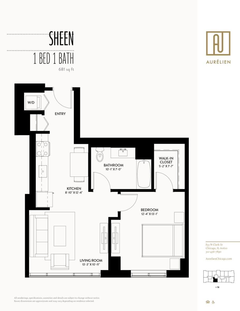 Apartment for rent at 833 N Clark St #909, Chicago, IL 60610