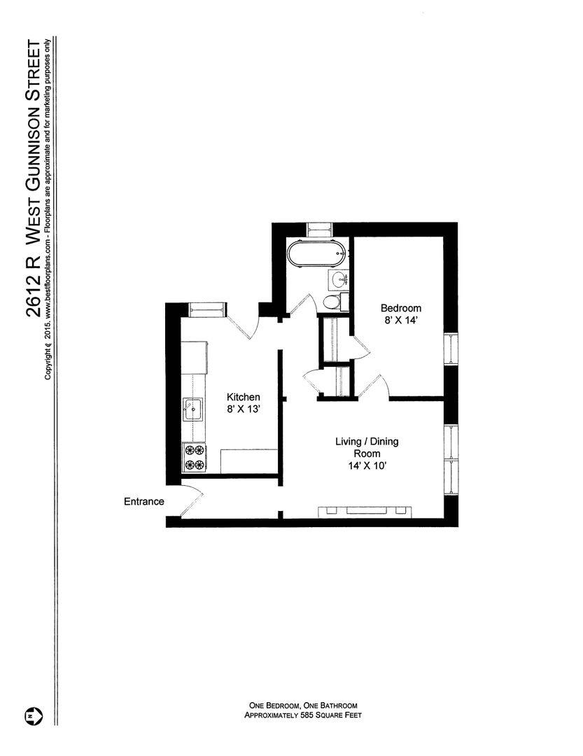 Apartment for rent at 2612 W Gunnison #2R, Chicago, IL 60657