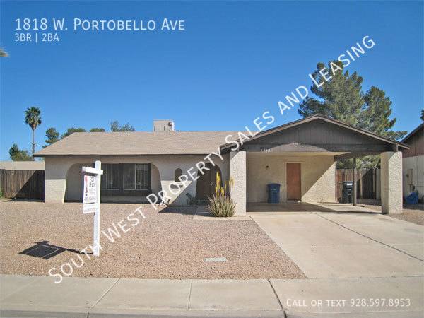 House for rent at 1818 W Portobello Ave, Mesa, AZ 85202