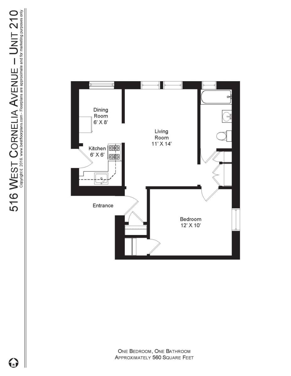 Apartment for rent at 512 W Cornelia Ave #210, Chicago, IL 60657