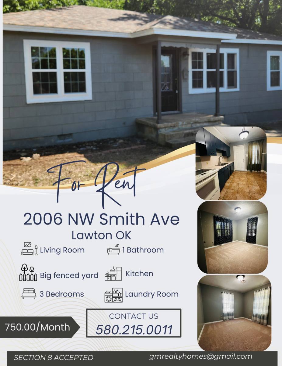 House for rent at 2006 NW Smith Ave, Lawton, OK 73507