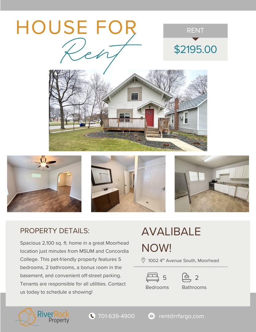 House for rent at 1002 4th Ave S, Moorhead, MN 56560