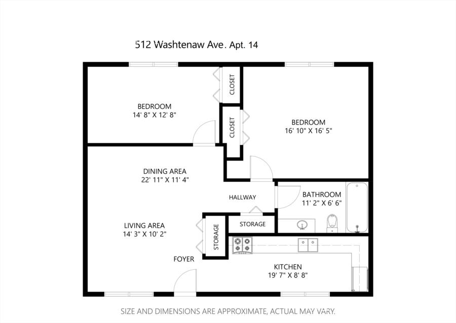 Apartment for rent at 512 Washtenaw Ave #14, Ypsilanti, MI 48197