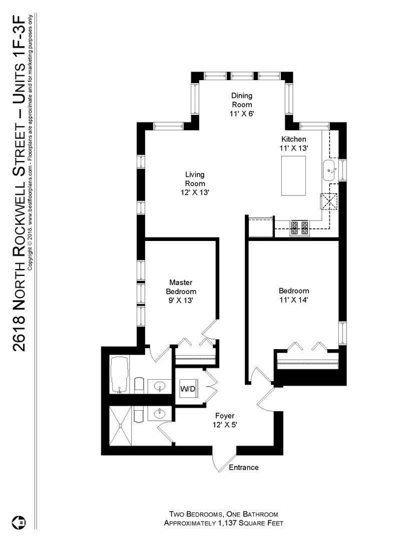 Apartment for rent at 2618 N Rockwell St #1F, Chicago, IL 60647
