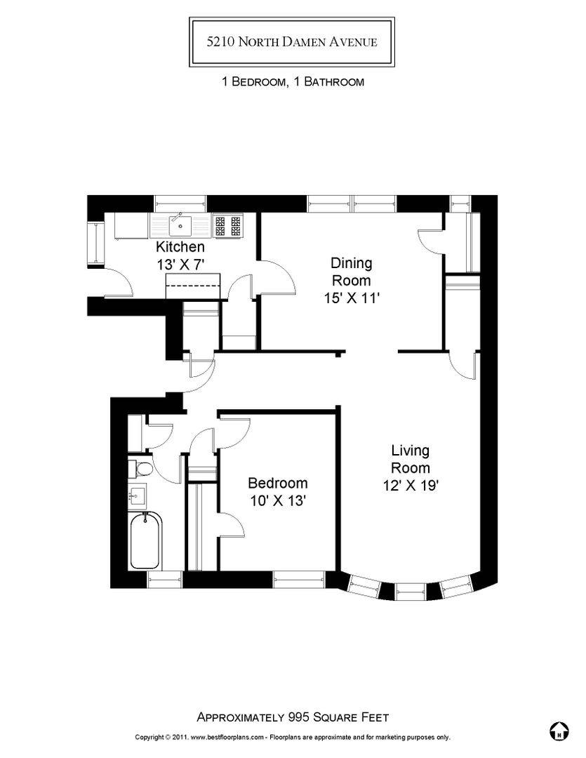 Apartment for rent at 5210 N Damen Ave #2, Chicago, IL 60625