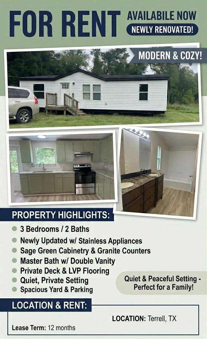 House for rent at 7050 County Rd #131A, Terrell, TX 75161