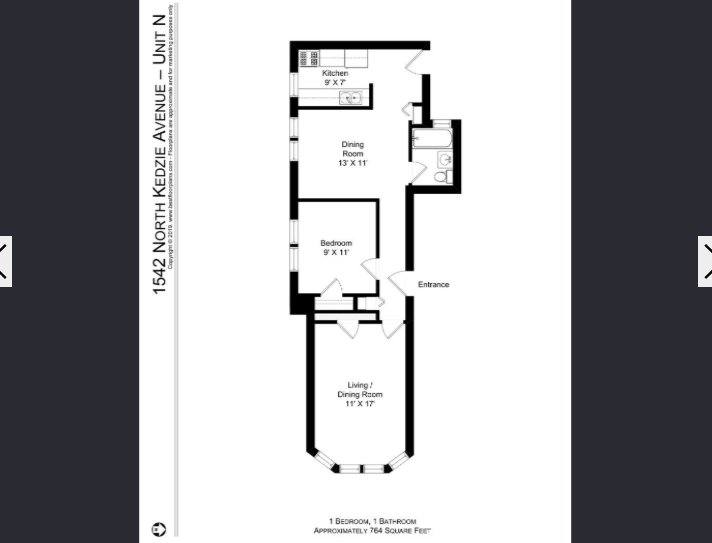 Apartment for rent at 1542 N Kedzie Ave #4, Chicago, IL 60651