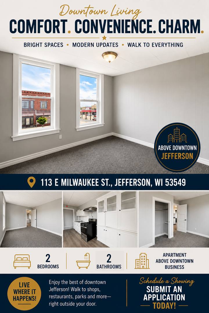 Apartment for rent at 113 E Milwaukee St, Jefferson, WI 53549