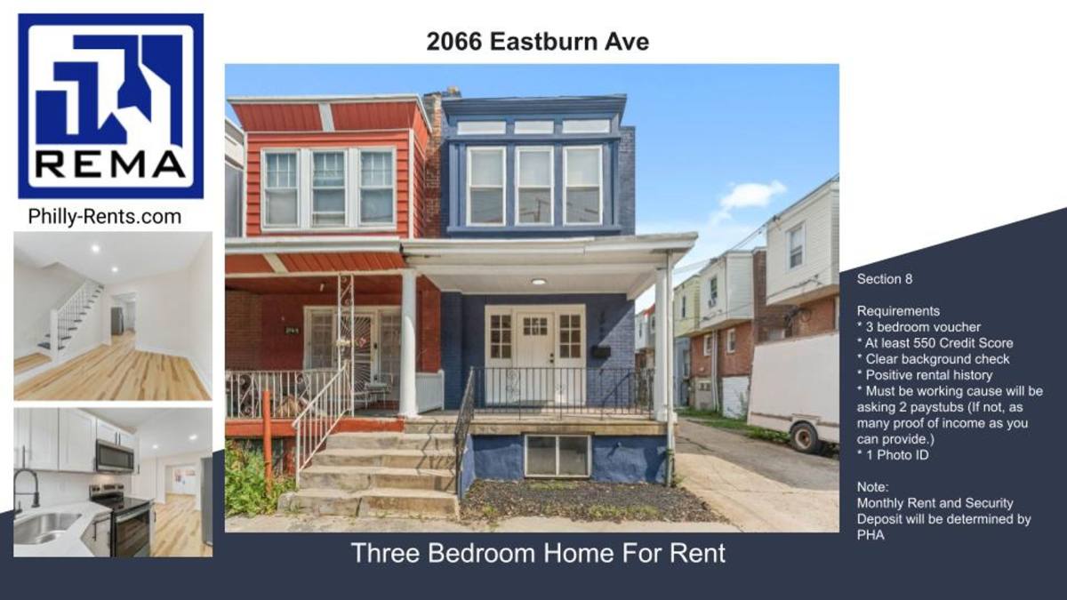 House for rent at 2066 Eastburn Ave, Philadelphia, PA 19138