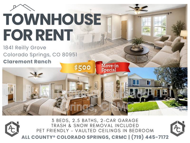 Townhouse for rent at 1841 Reilly Grove, Colorado Springs, CO 80951
