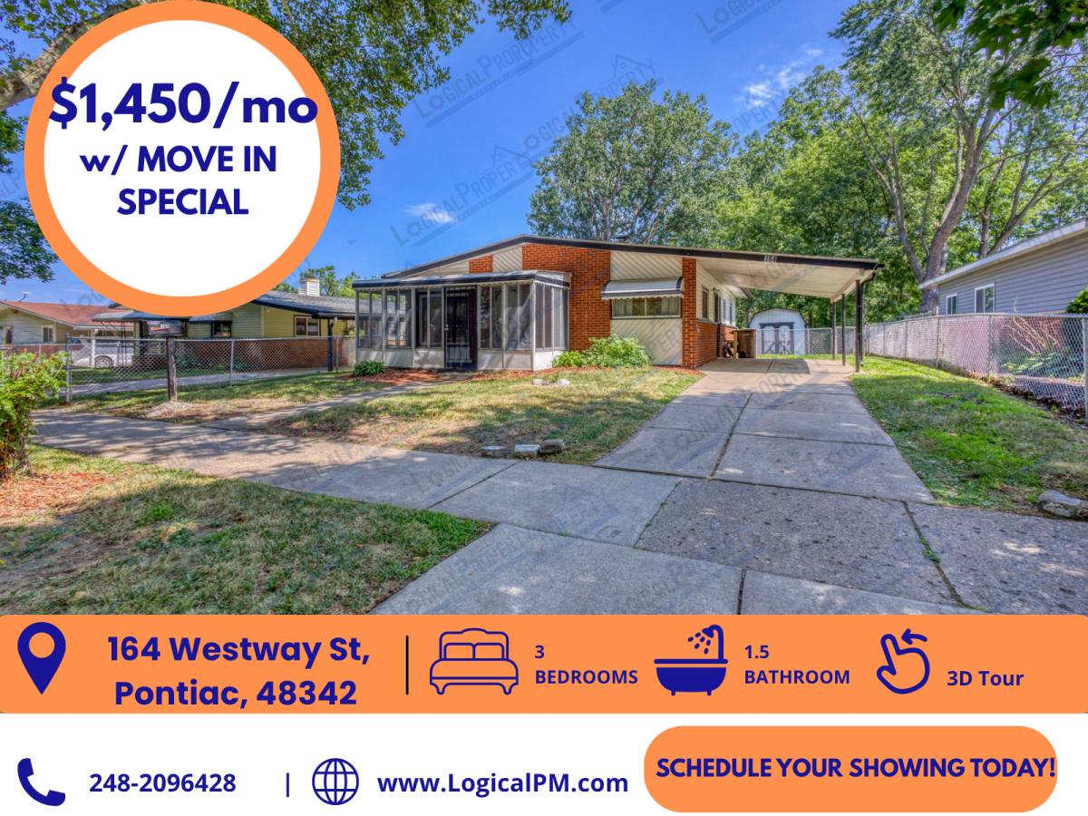 House for rent at 164 Westway St, Pontiac, MI 48342