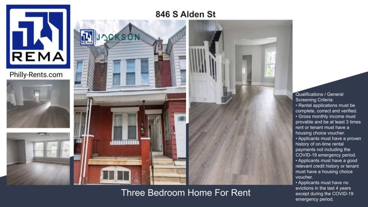 House for rent at 846 S Alden St, Philadelphia, PA 19143