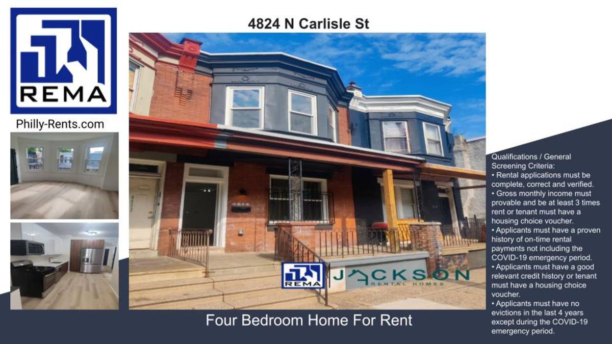 House for rent at 4824 N Carlisle St, Philadelphia, PA 19141