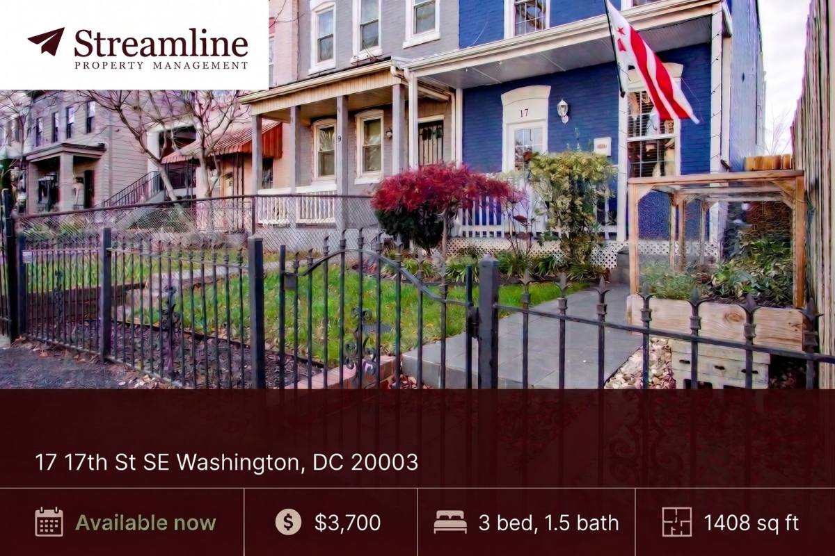 House for rent at 17 17th St SE, Washington, DC 20003