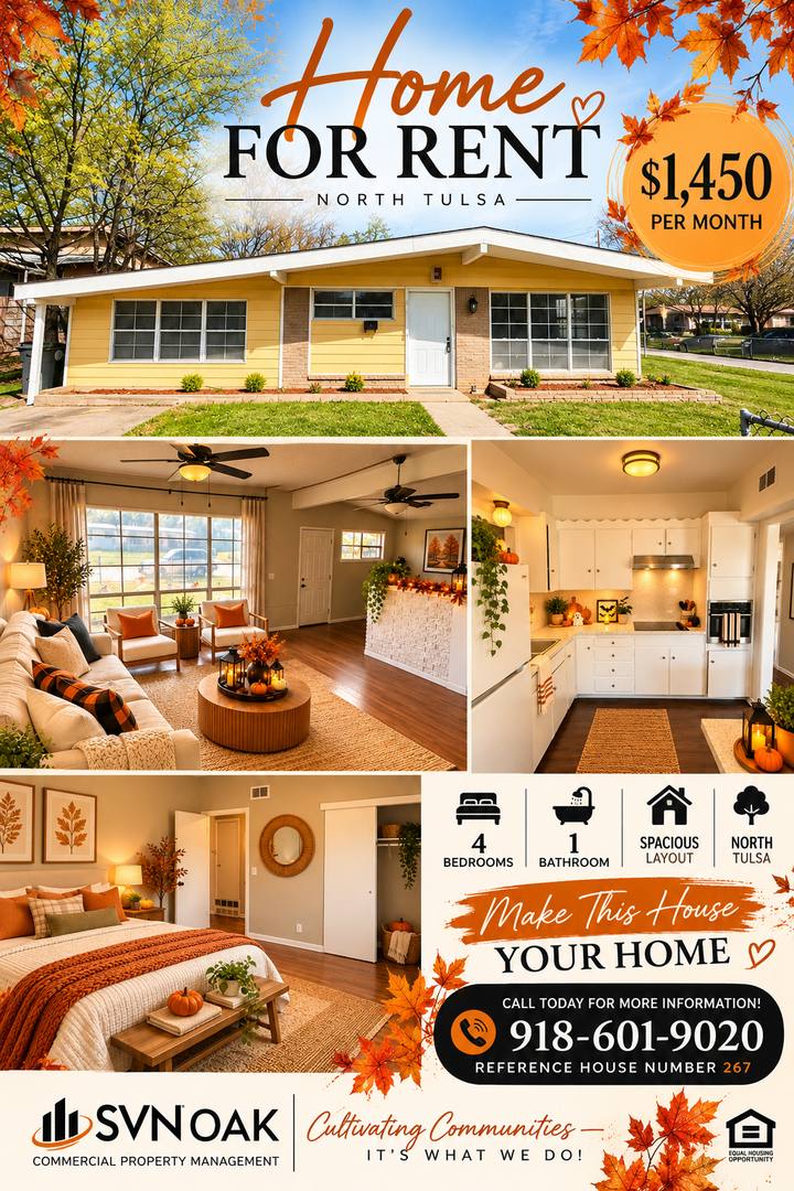 267 E 54th St N, Tulsa, OK 74126 - House for Rent - Image 1