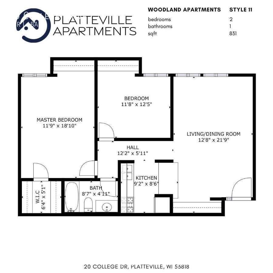 Apartment for rent at 20 College Dr, Platteville, WI 53818