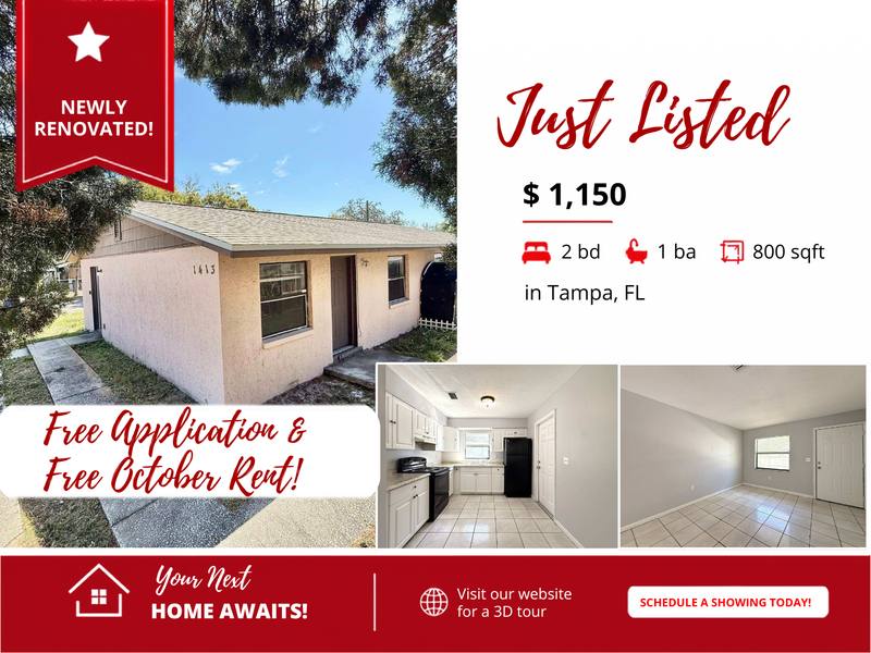 Apartment for rent at 1413 E 99th Ave #B, Tampa, FL 33612