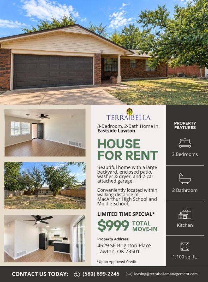 House for rent at 4629 SE Brighton Place, Lawton, OK 73501