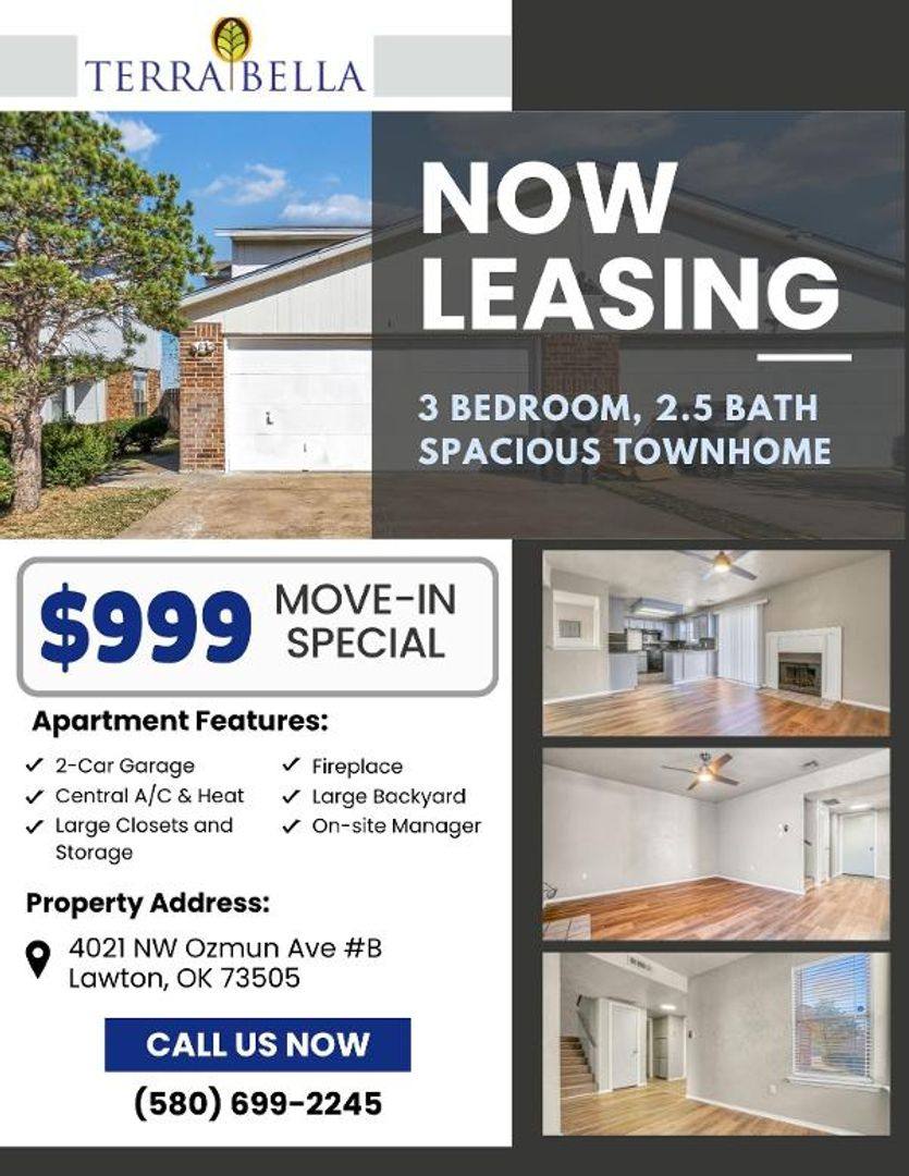 Townhouse for rent at 4021 B NW Ozmun Ave, Lawton, OK 73505