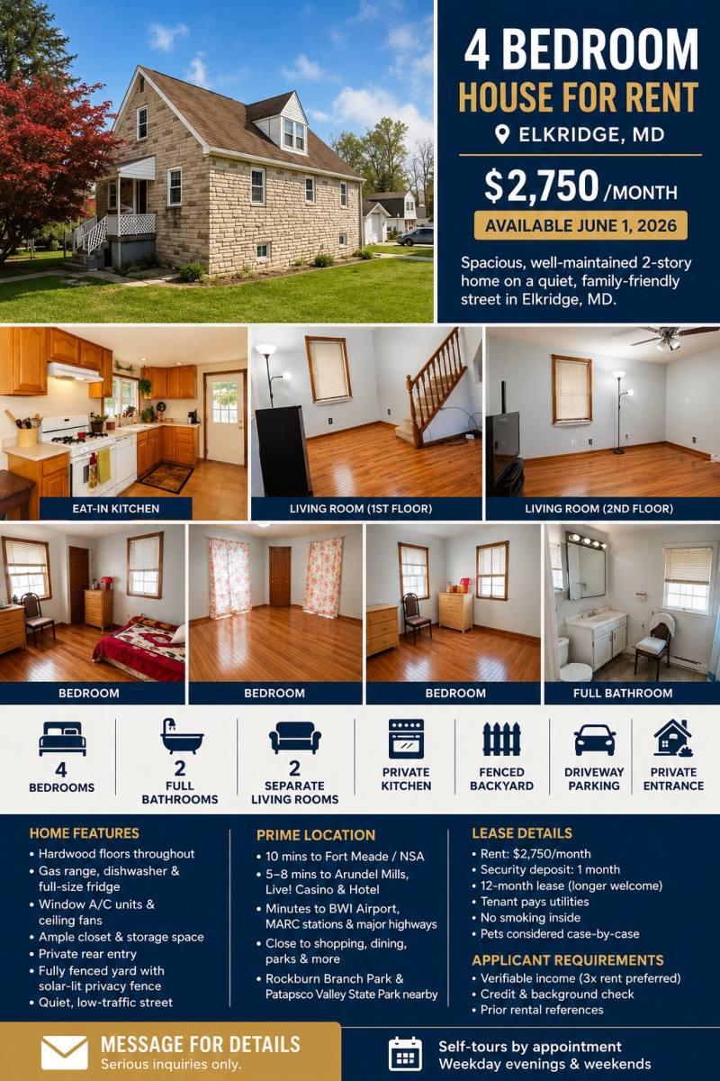 Apartment for rent at 6400 Harthorn Ave, Elkridge, MD 21075