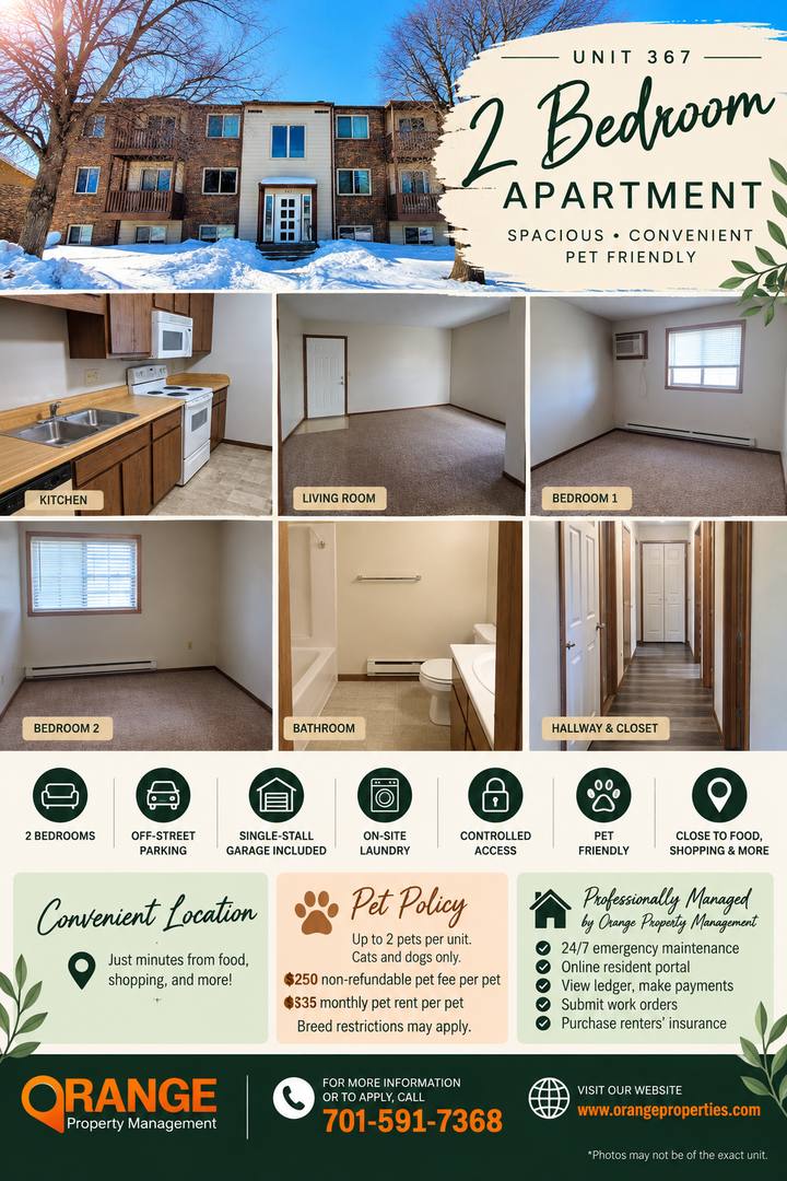 Apartment for rent at 367 14th St N, Wahpeton, ND 58075