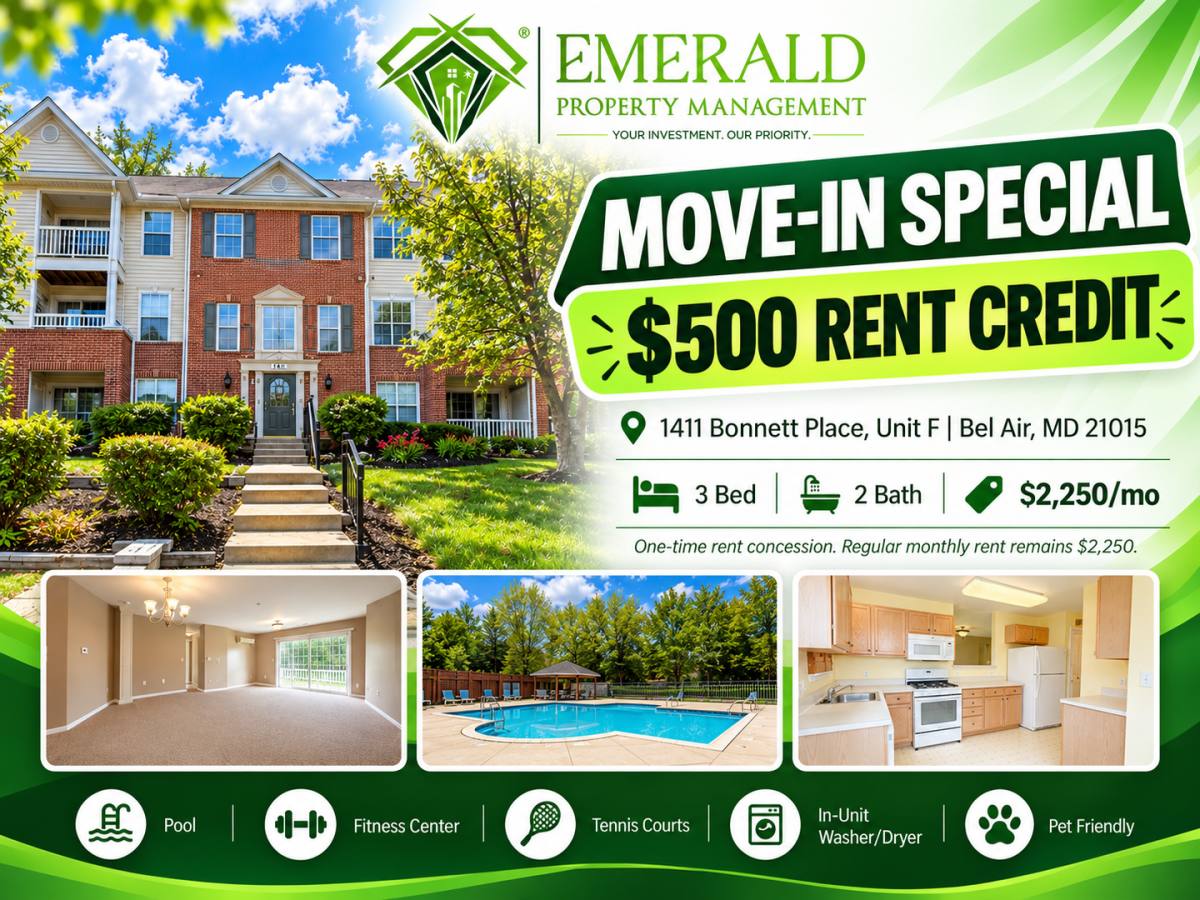House for rent at 1411 Bonnett Place #F, Bel Air, MD 21015