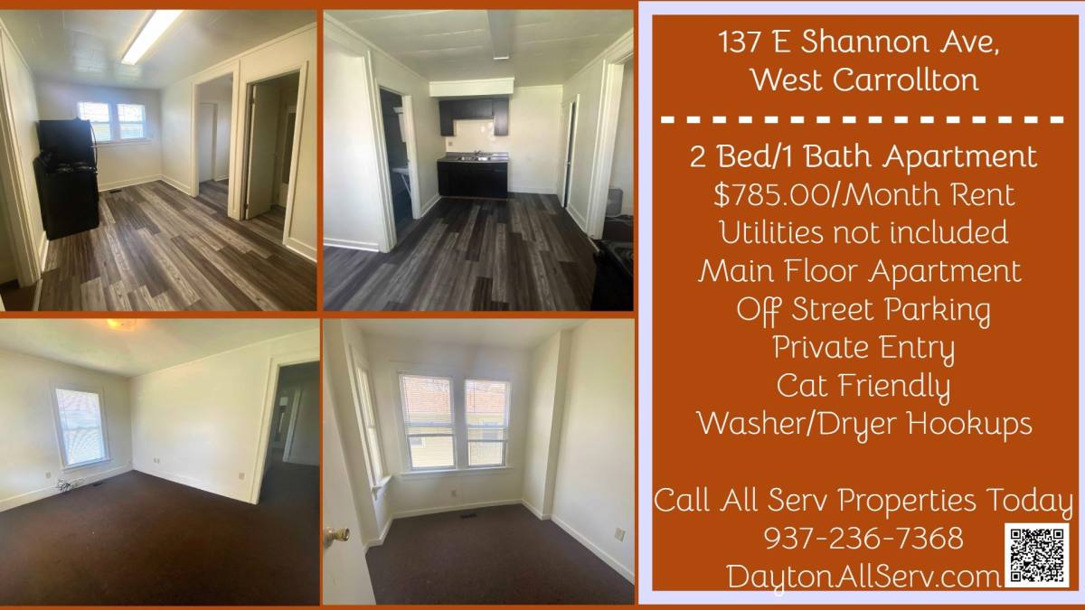 Apartment for rent at 137 E Shannon Ave #B, Dayton, OH 45449