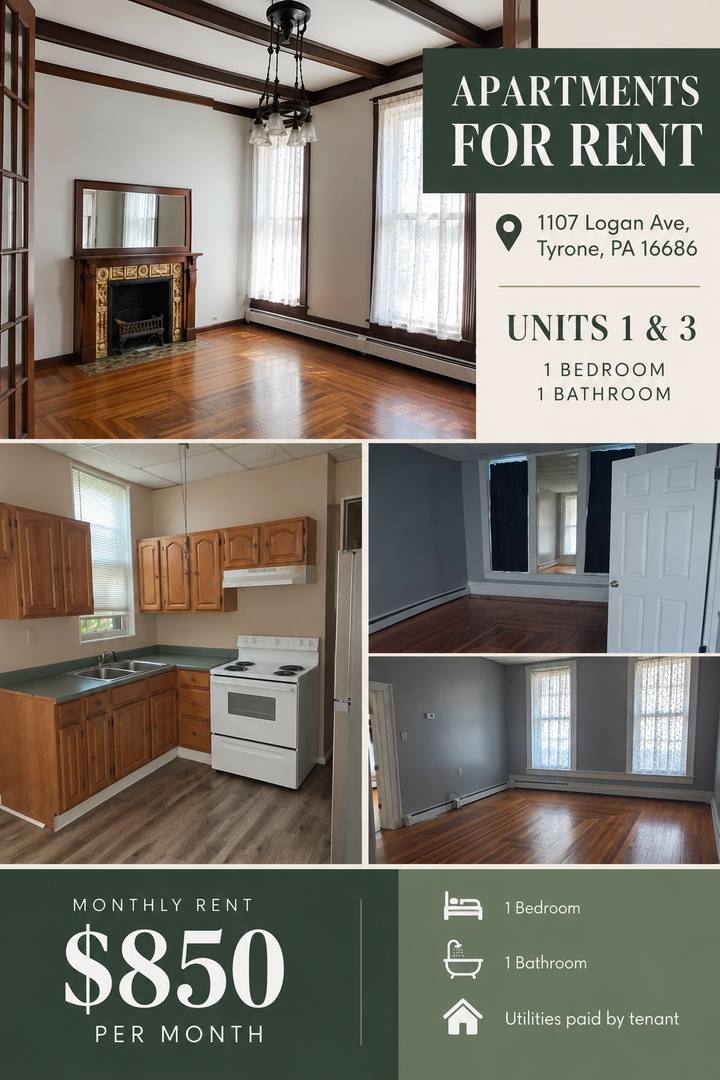 Apartment for rent at 1107 Logan Ave, Tyrone, PA 16686