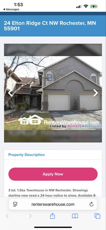 Townhouse for rent at 24 Elton Ridge Court NW, Rochester, MN 55901