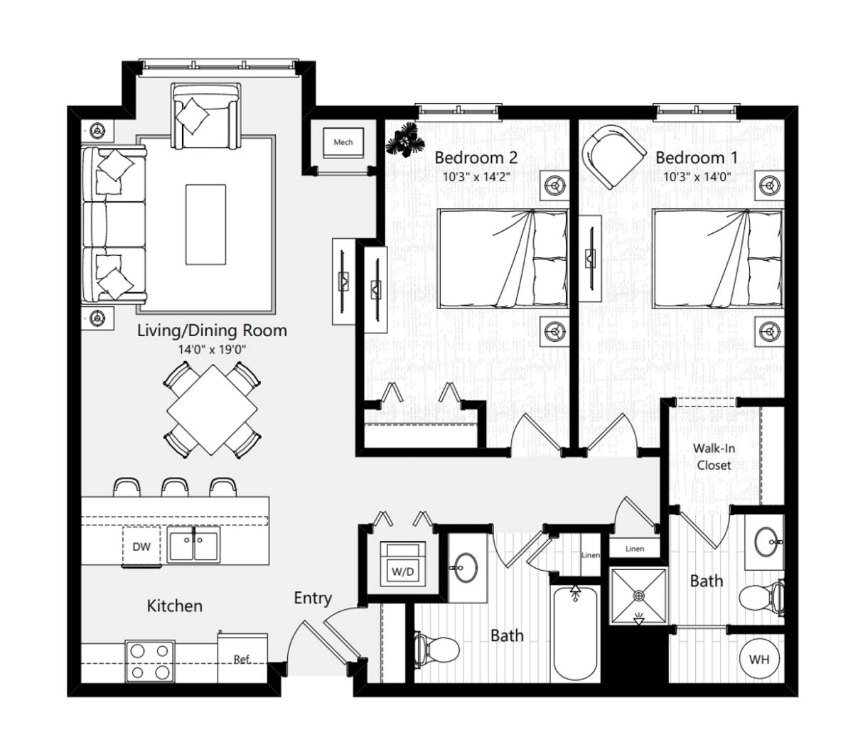 Apartment for rent at Uptown Brass, 1923 63rd St, Kenosha, WI 53143