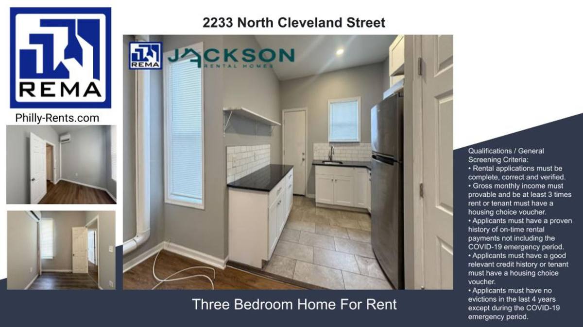 House for rent at 2233 N Cleveland St, Philadelphia, PA 19132